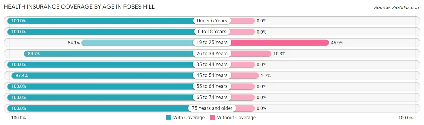 Health Insurance Coverage by Age in Fobes Hill