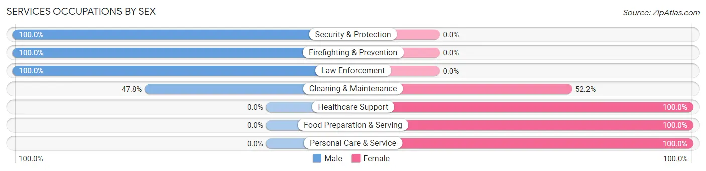 Services Occupations by Sex in Fobes Hill