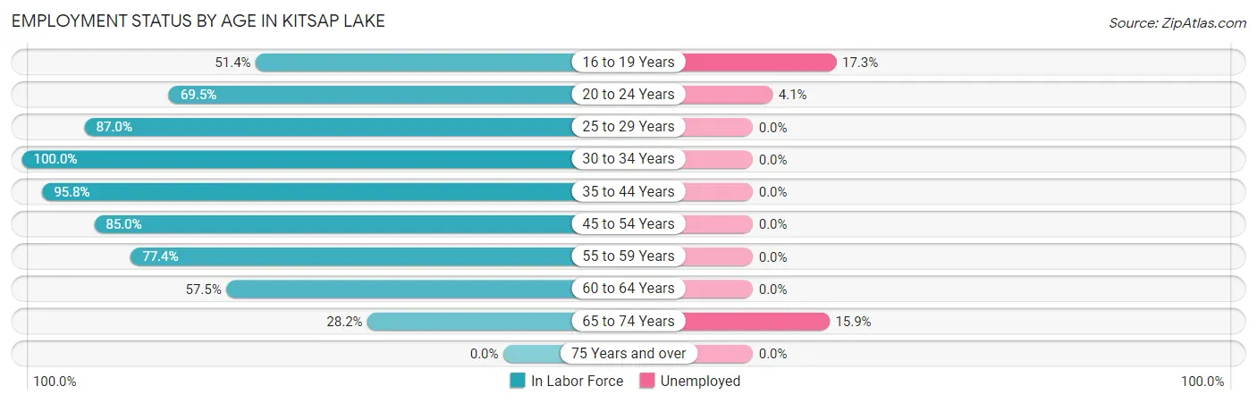 Employment Status by Age in Kitsap Lake