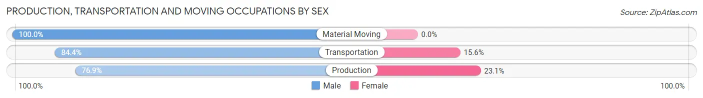 Production, Transportation and Moving Occupations by Sex in Longview Heights