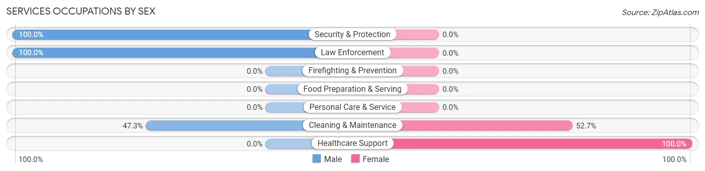 Services Occupations by Sex in Lower Elochoman