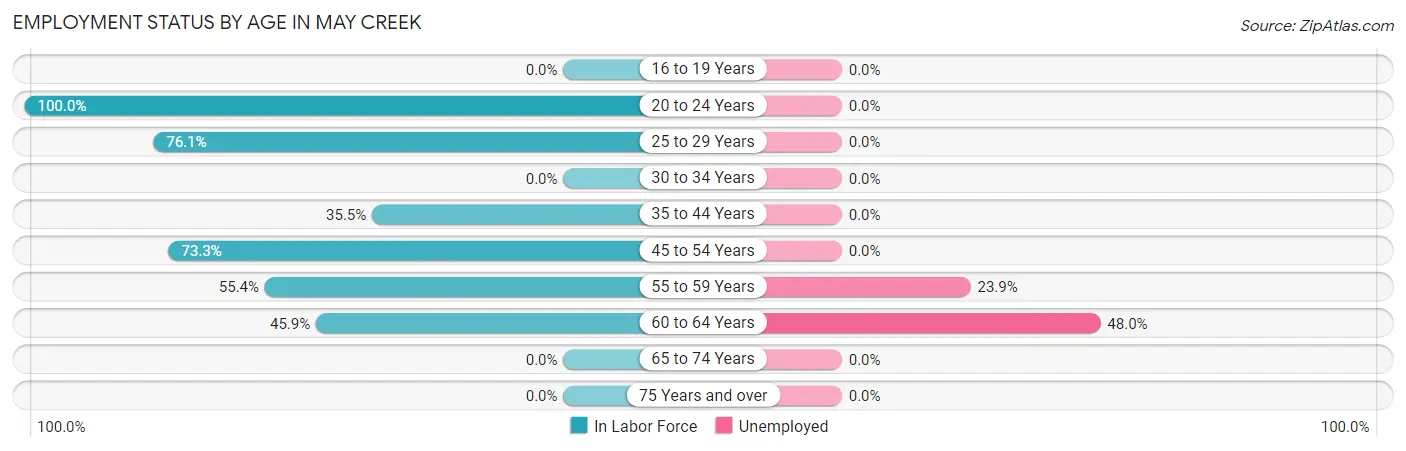 Employment Status by Age in May Creek