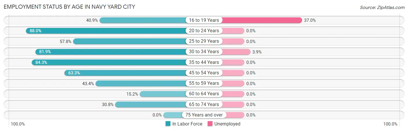 Employment Status by Age in Navy Yard City
