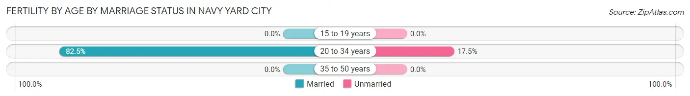 Female Fertility by Age by Marriage Status in Navy Yard City