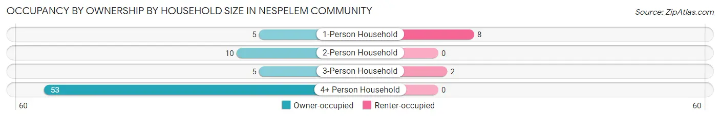 Occupancy by Ownership by Household Size in Nespelem Community