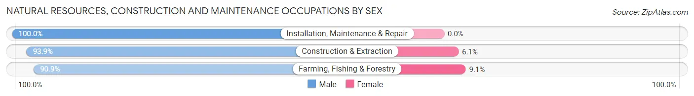 Natural Resources, Construction and Maintenance Occupations by Sex in Port Gamble Tribal Community
