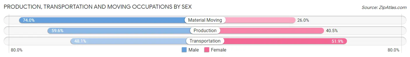 Production, Transportation and Moving Occupations by Sex in Silver Firs