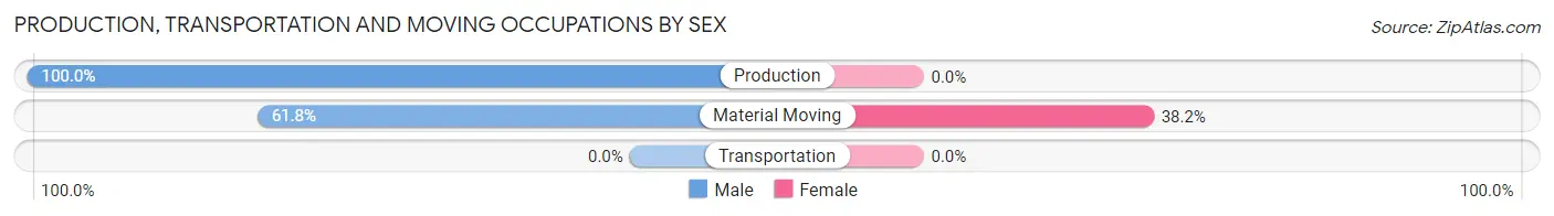 Production, Transportation and Moving Occupations by Sex in South Wenatchee