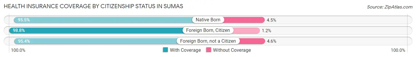 Health Insurance Coverage by Citizenship Status in Sumas