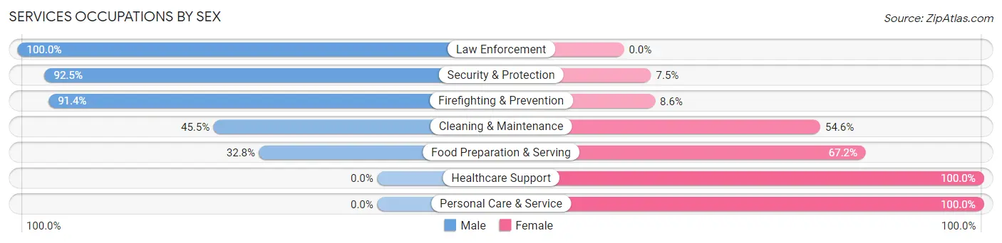 Services Occupations by Sex in Sunnyslope