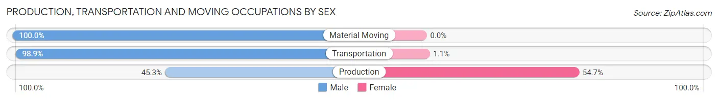 Production, Transportation and Moving Occupations by Sex in Tanglewilde