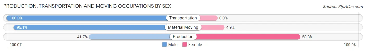 Production, Transportation and Moving Occupations by Sex in Town and Country