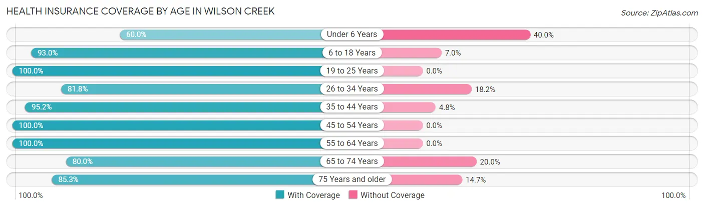 Health Insurance Coverage by Age in Wilson Creek
