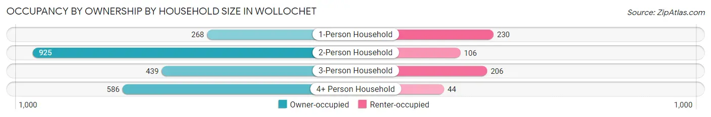 Occupancy by Ownership by Household Size in Wollochet