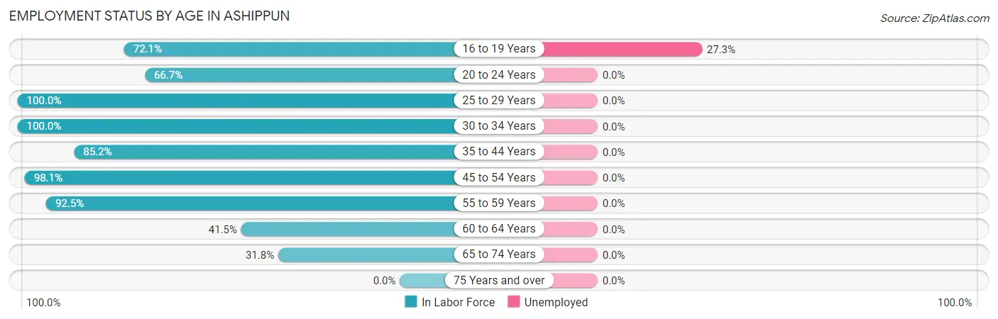 Employment Status by Age in Ashippun
