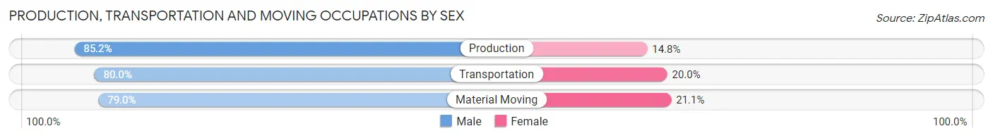 Production, Transportation and Moving Occupations by Sex in Auburndale