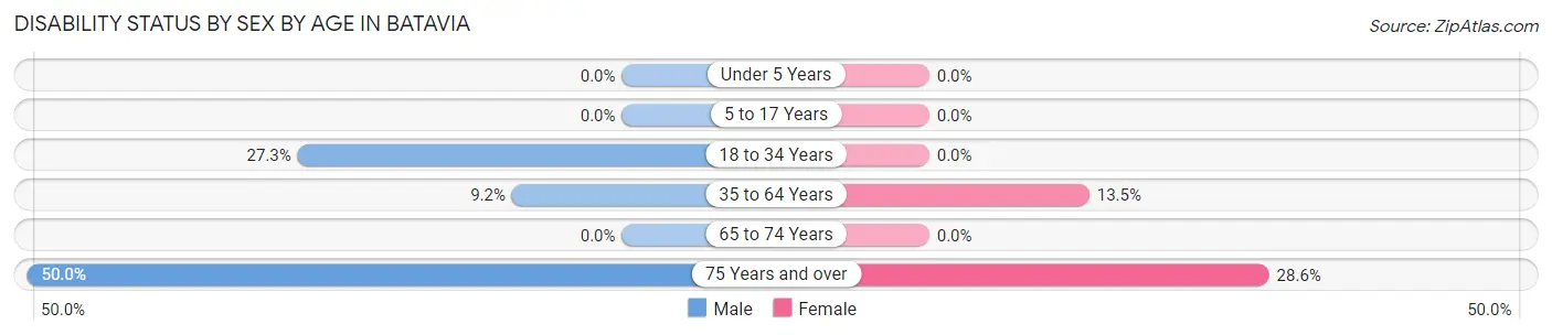 Disability Status by Sex by Age in Batavia