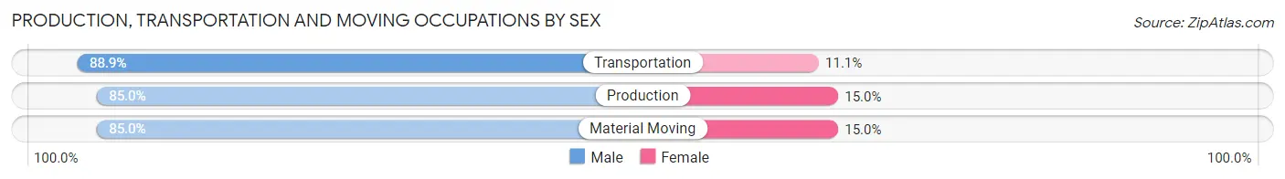 Production, Transportation and Moving Occupations by Sex in Blue Mounds