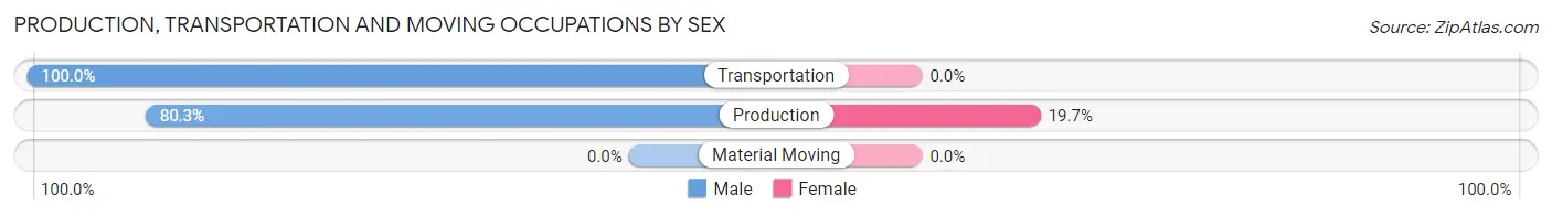 Production, Transportation and Moving Occupations by Sex in Bohners Lake