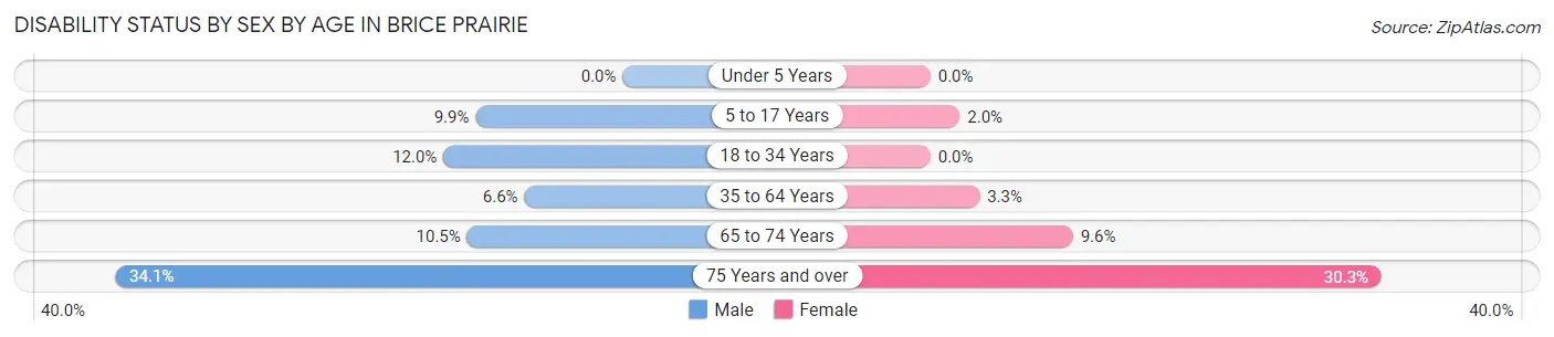 Disability Status by Sex by Age in Brice Prairie