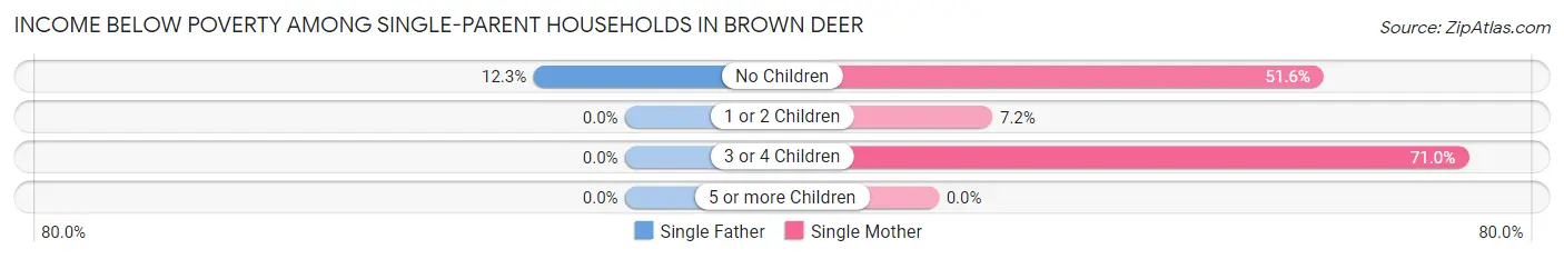 Income Below Poverty Among Single-Parent Households in Brown Deer
