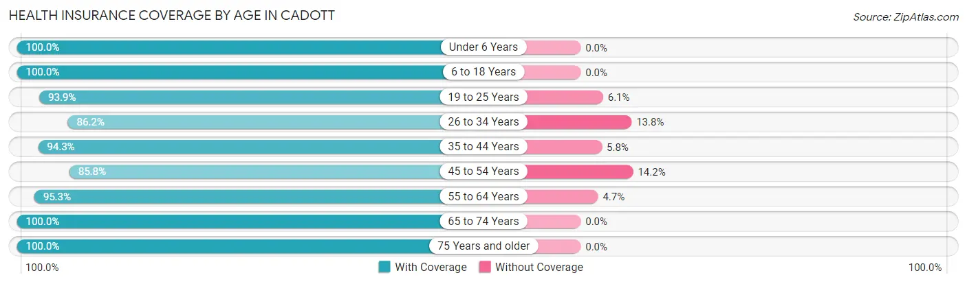 Health Insurance Coverage by Age in Cadott