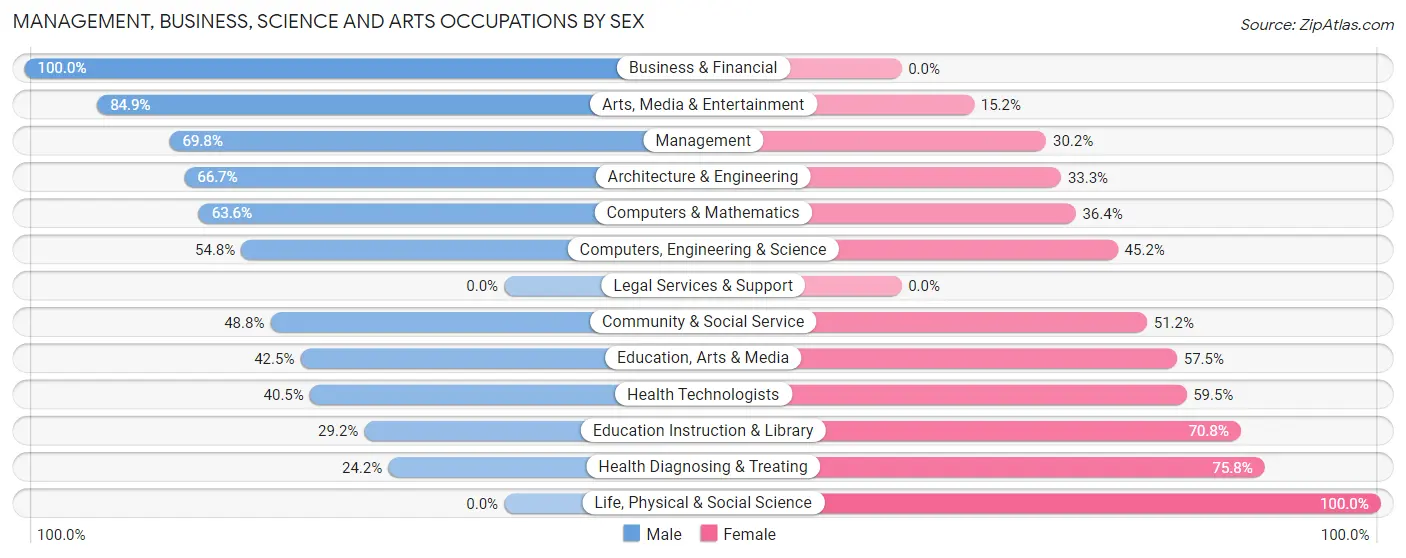 Management, Business, Science and Arts Occupations by Sex in Chetek