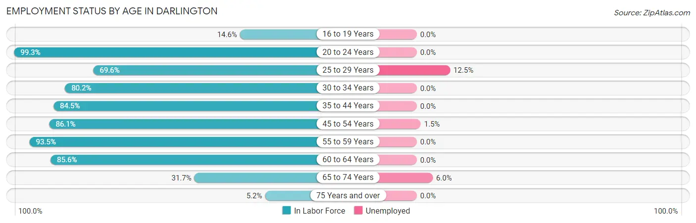 Employment Status by Age in Darlington