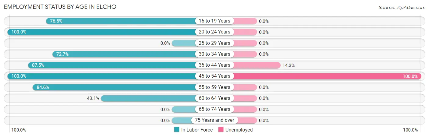 Employment Status by Age in Elcho