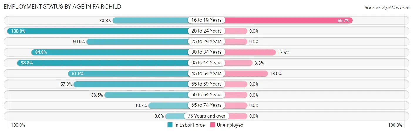 Employment Status by Age in Fairchild