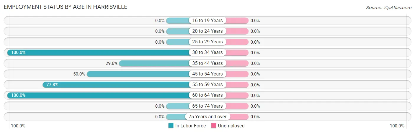 Employment Status by Age in Harrisville