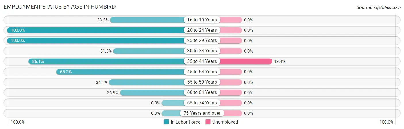 Employment Status by Age in Humbird
