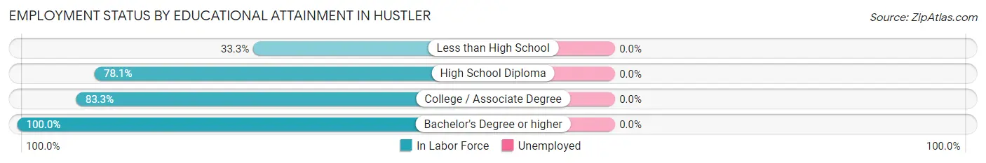 Employment Status by Educational Attainment in Hustler