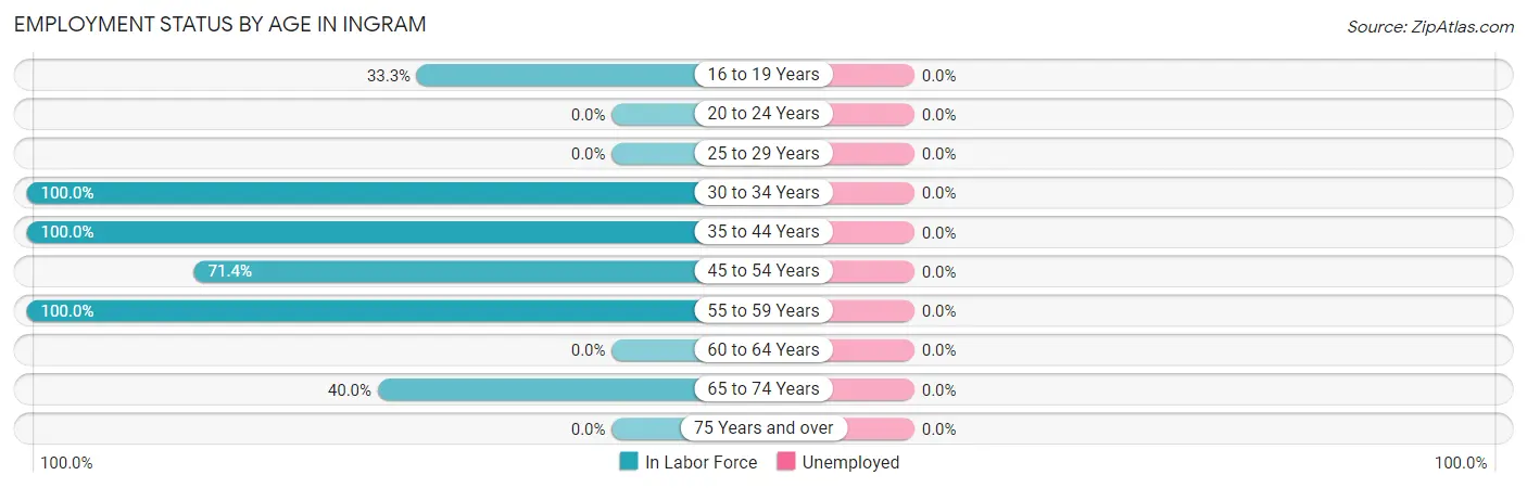 Employment Status by Age in Ingram