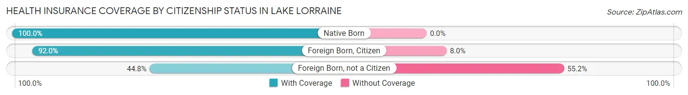 Health Insurance Coverage by Citizenship Status in Lake Lorraine