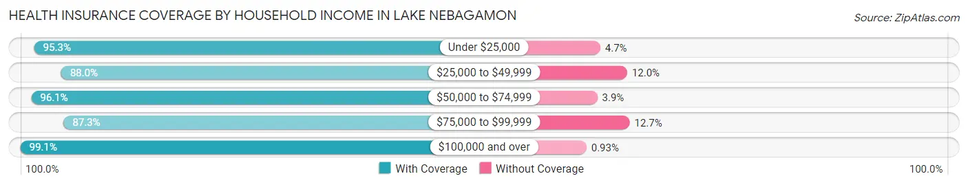 Health Insurance Coverage by Household Income in Lake Nebagamon