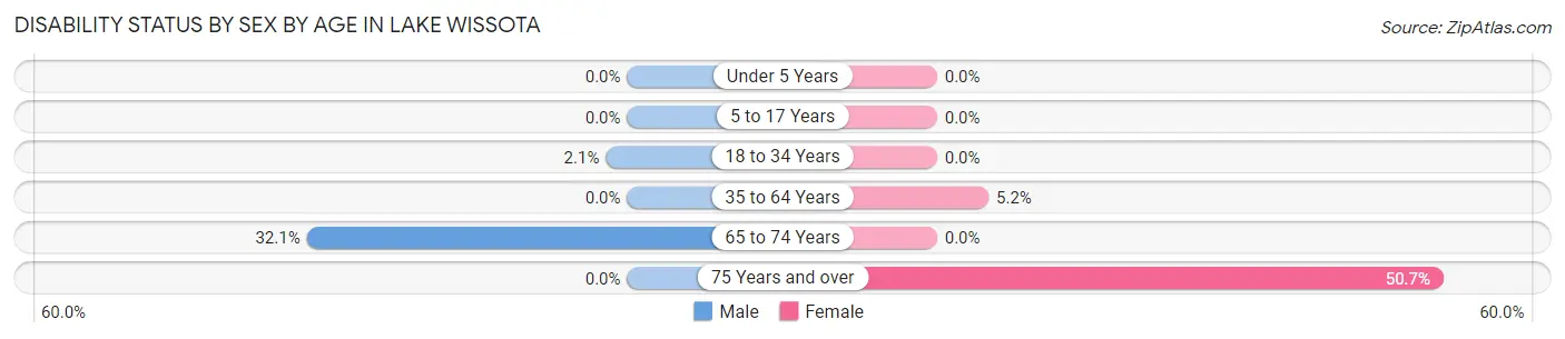 Disability Status by Sex by Age in Lake Wissota