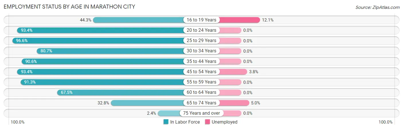 Employment Status by Age in Marathon City