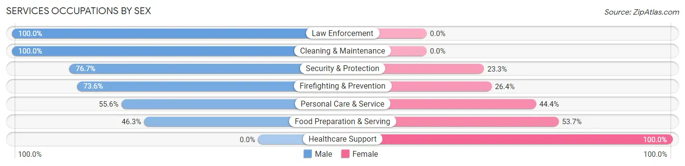Services Occupations by Sex in Merton