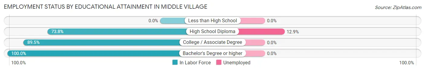 Employment Status by Educational Attainment in Middle Village
