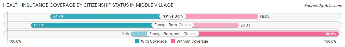 Health Insurance Coverage by Citizenship Status in Middle Village