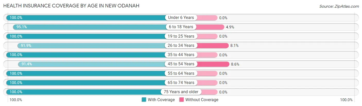 Health Insurance Coverage by Age in New Odanah