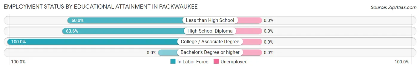 Employment Status by Educational Attainment in Packwaukee