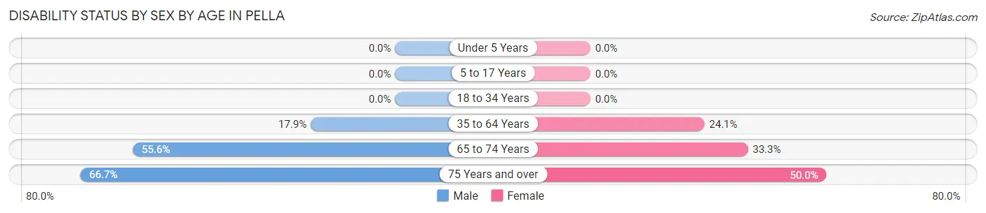 Disability Status by Sex by Age in Pella