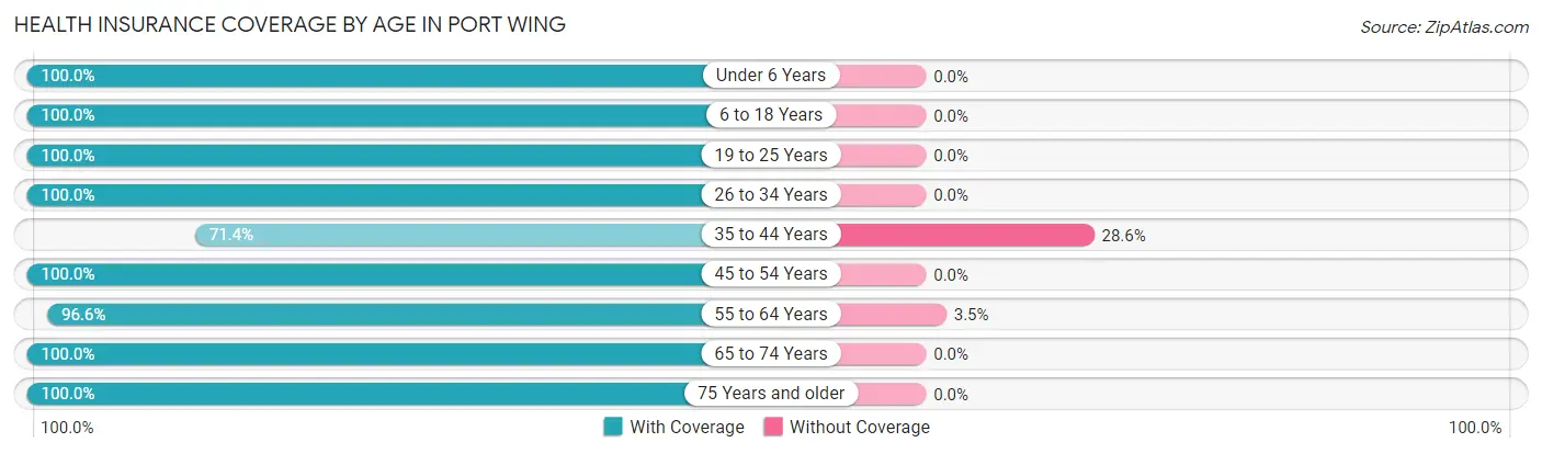 Health Insurance Coverage by Age in Port Wing