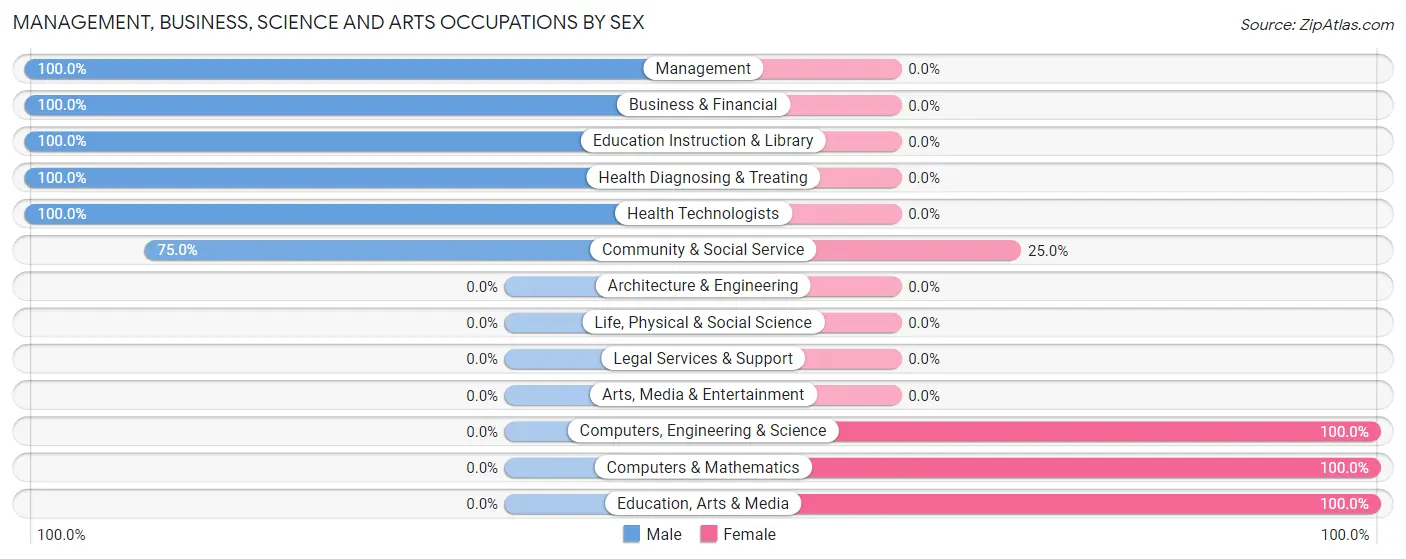 Management, Business, Science and Arts Occupations by Sex in Port Wing