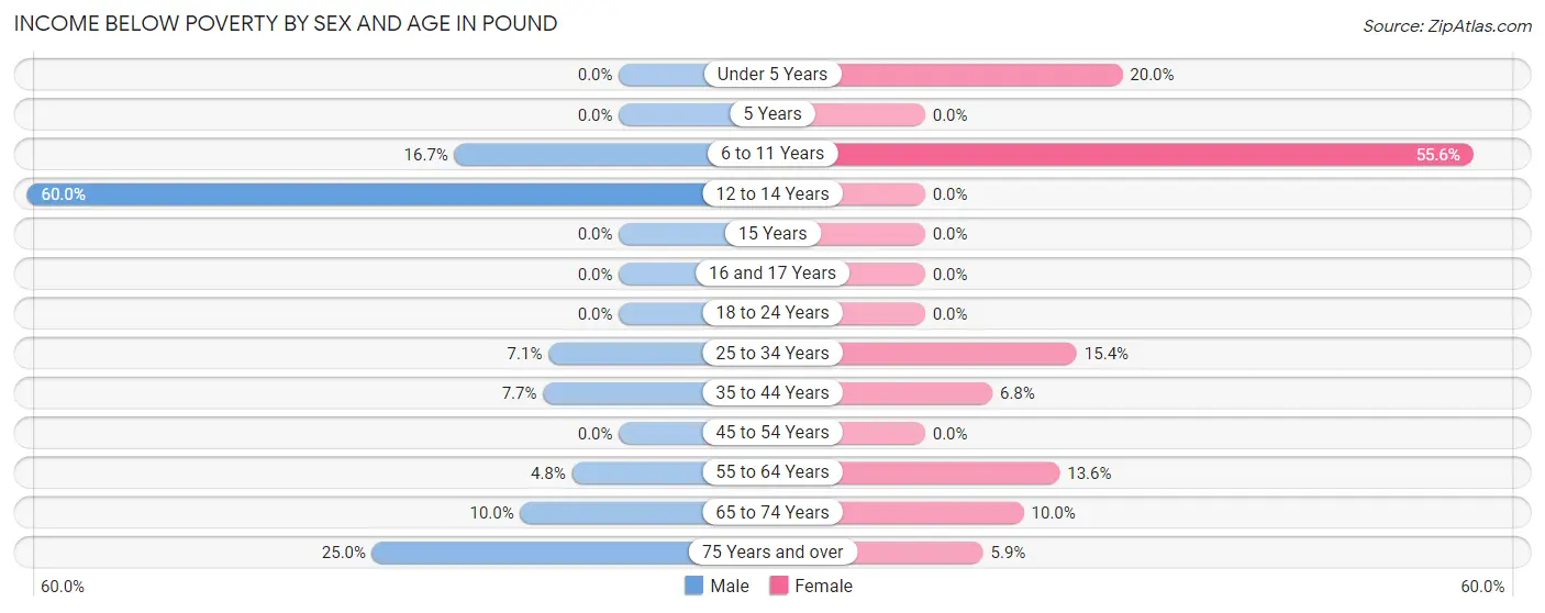 Income Below Poverty by Sex and Age in Pound