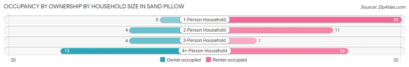 Occupancy by Ownership by Household Size in Sand Pillow
