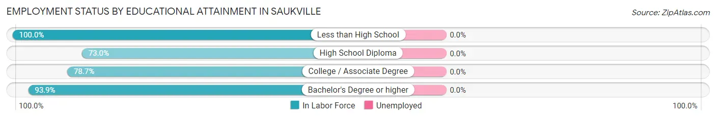 Employment Status by Educational Attainment in Saukville