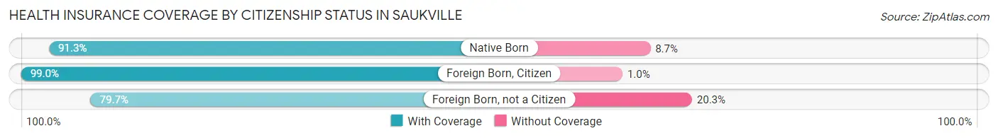 Health Insurance Coverage by Citizenship Status in Saukville